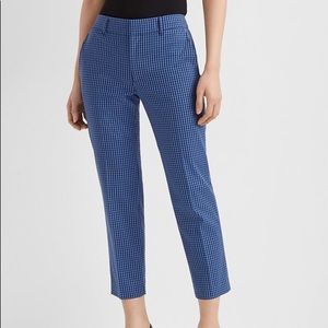 Club Monaco Blue and Black Patterned Matie Slim Cropped Pants Size 2 Reg…